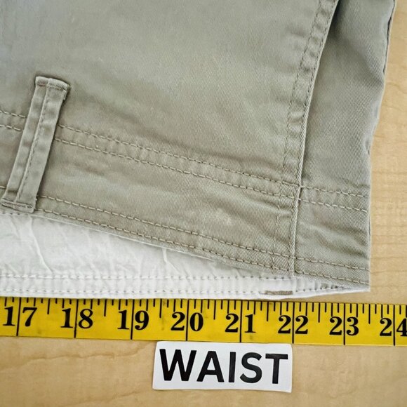 George Men's Cargo Shorts At the Knee Size 46 Flat Front Inseam 9.5" Tan Stretch - Picture 8 of 11